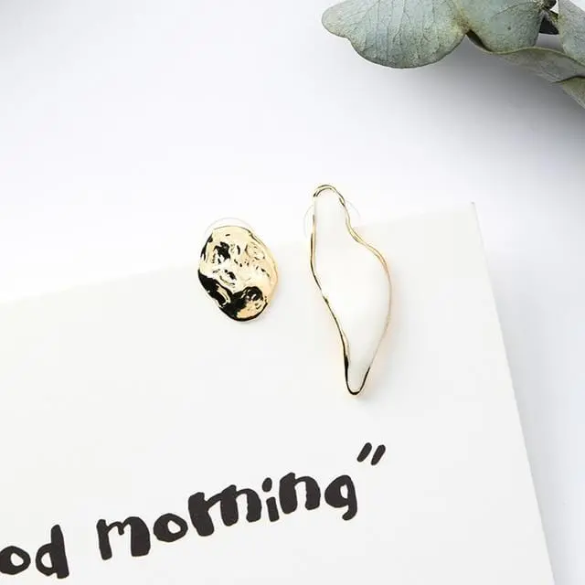 New Design Vintage Colorful Enamel Irregular Geometric Asymmetric Oval Round Long Stud Earrings For Women Girl Jewerly Gifts 9