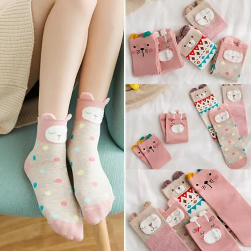 New Fashion Cartoon Cotton Socks Women Korean Kawaii Dog Print Women Cute Socks Casual Meias Funny Harajuku Socks For Women Girl 1