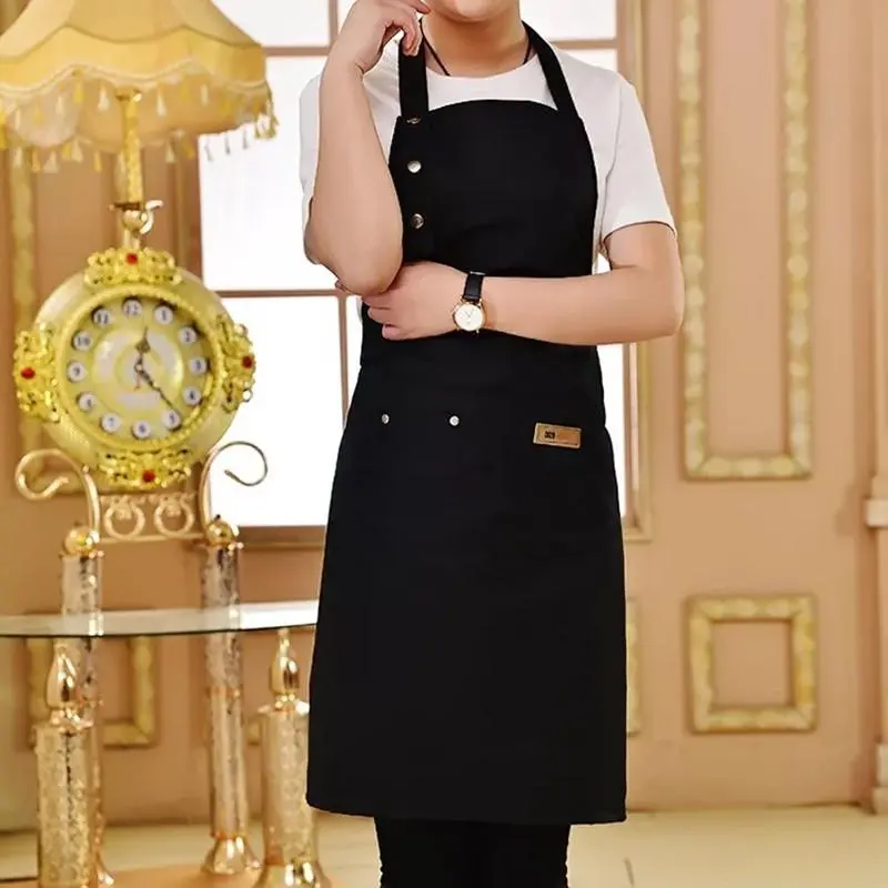 New Fashion Cooking Kitchen Apron For Woman Men Chef Waiter Cafe Shop Bbq Hairdresser Aprons Custom Logo Gift Bibs Wholesale 1