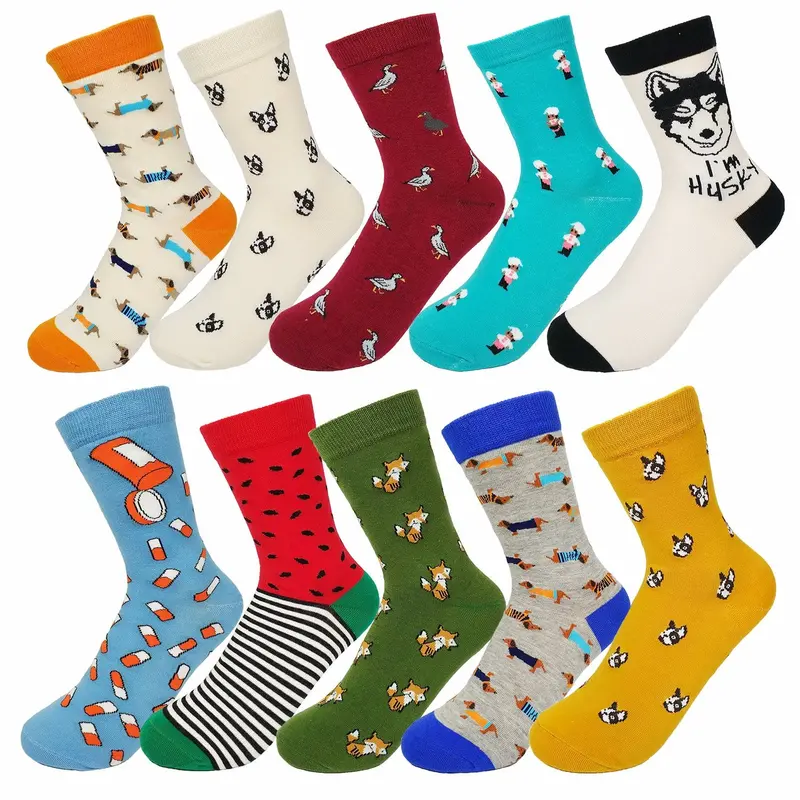 New Fashion Women Men Colorful Dog Cotton Socks Spring Couple Lover Casual Pill Fox Neutral Red Sock Hot 1