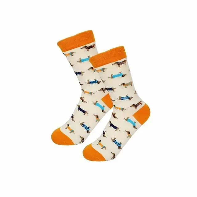 New Fashion Women Men Colorful Dog Cotton Socks Spring Couple Lover Casual Pill Fox Neutral Red Sock Hot 11