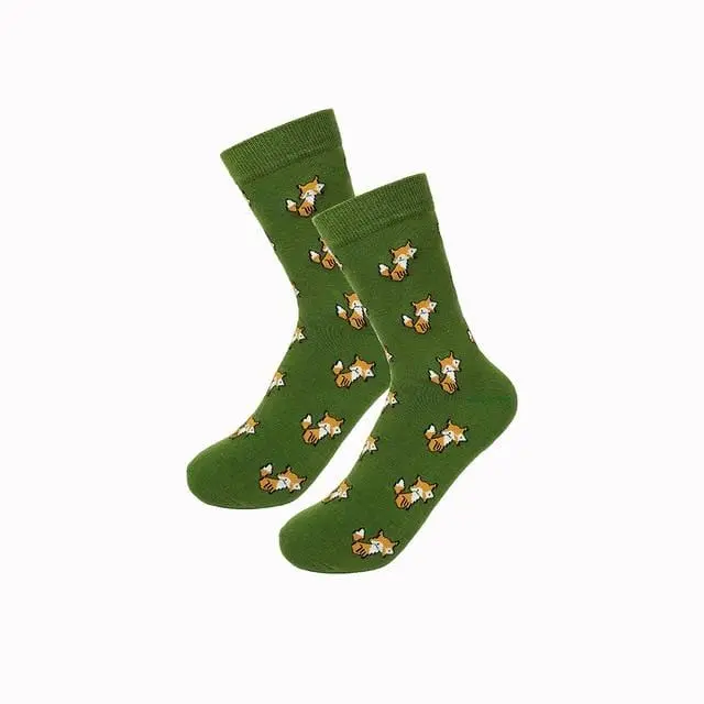 New Fashion Women Men Colorful Dog Cotton Socks Spring Couple Lover Casual Pill Fox Neutral Red Sock Hot 15