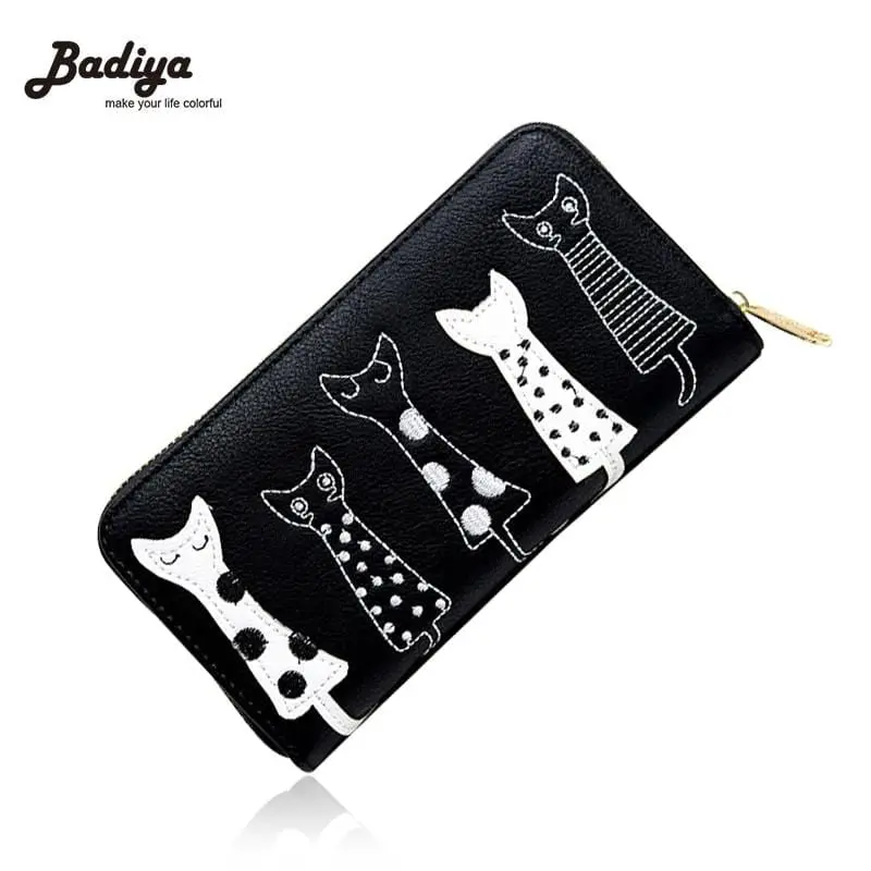 New Fashion Women Wallets Female Cards Holders Cartoon Cat Pu Wallet Coin Purses Girl Long Wallet Elegant Lady Wallets 1