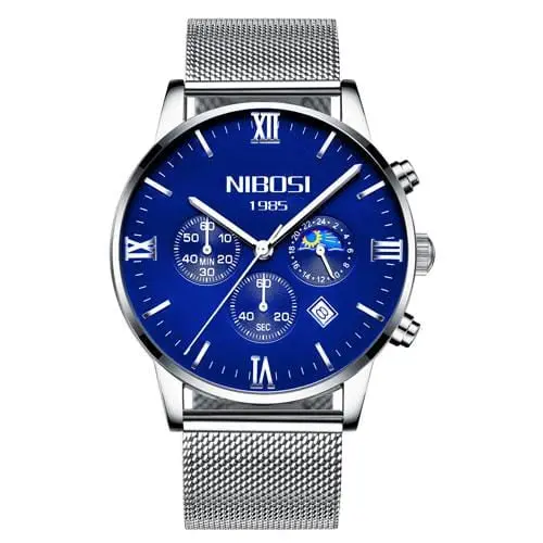 Nibosi Blue Watch Men Watches Luxury Top Brand Mens Watch Relogio Masculino Navy Blue Military Army Analog Quartz Wrist Watches 15