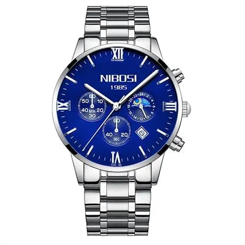 Nibosi Blue Watch Men Watches Luxury Top Brand Mens Watch Relogio Masculino Navy Blue Military Army Analog Quartz Wrist Watches 15