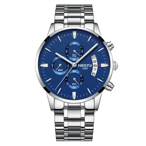 Nibosi Blue Watch Men Watches Luxury Top Brand Mens Watch Relogio Masculino Navy Blue Military Army Analog Quartz Wrist Watches 3