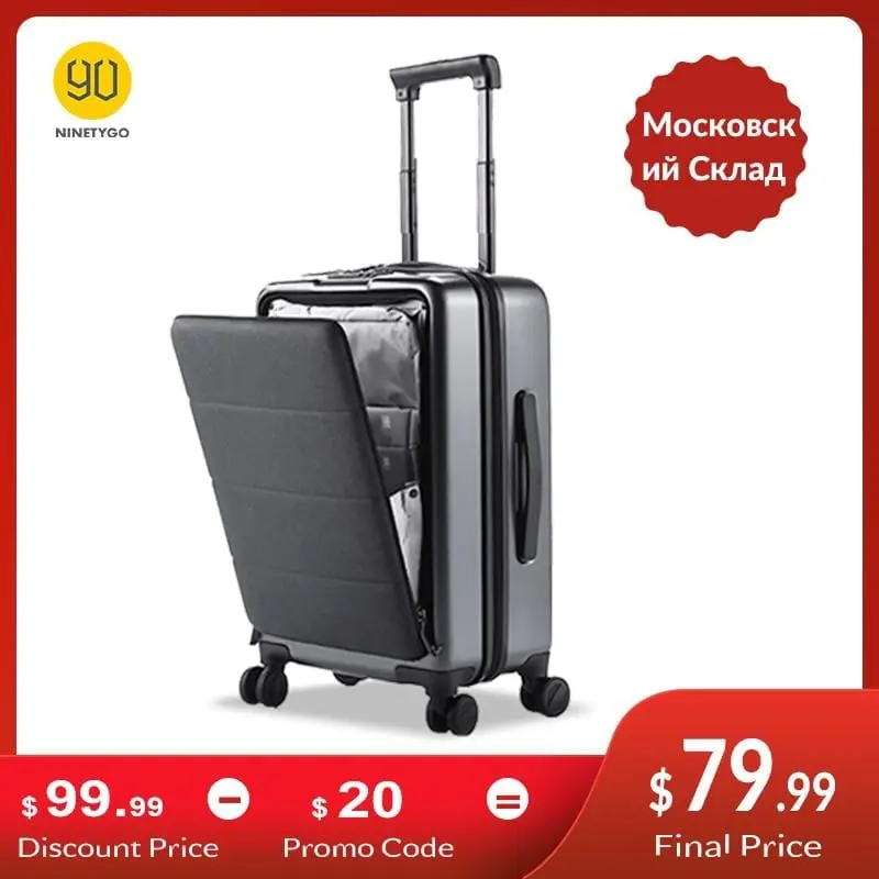 Ninetygo 90Fun 20'' Rolling Hardside Carry-Ons Luggage Opening Cabin Travel Suitcase Spinner Wheel Scratch-Proof Adjustable 1