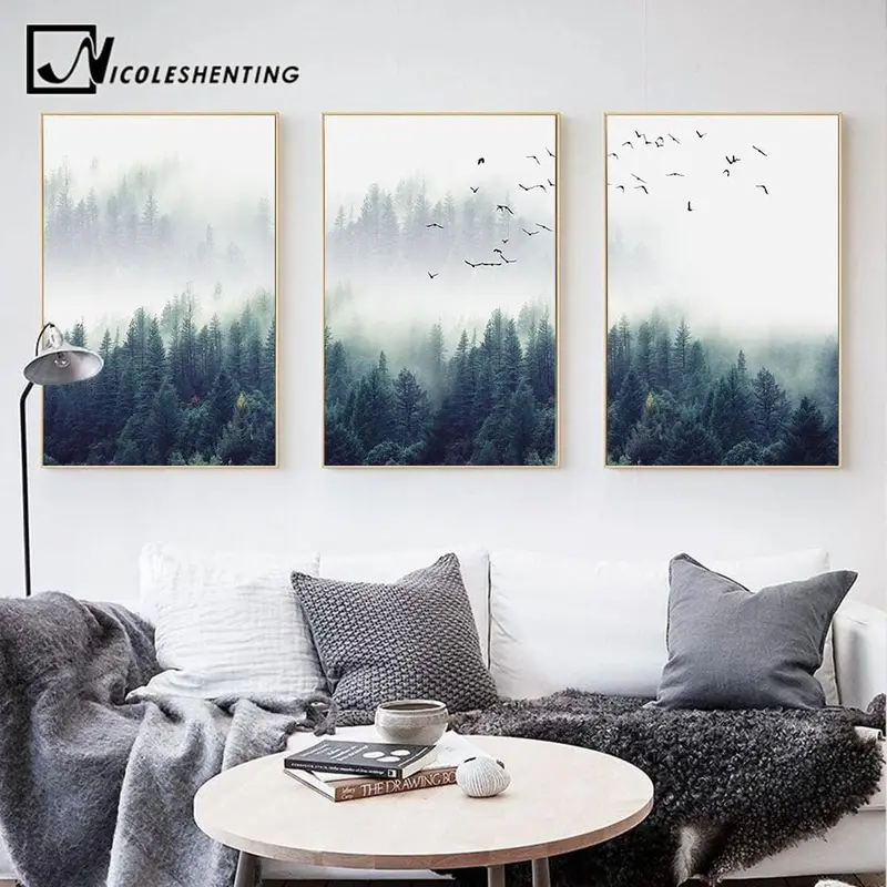 Nordic Decoration Forest Lanscape Wall Art Canvas Poster And Print Canvas Painting Decorative Picture For Living Room Home Decor 1