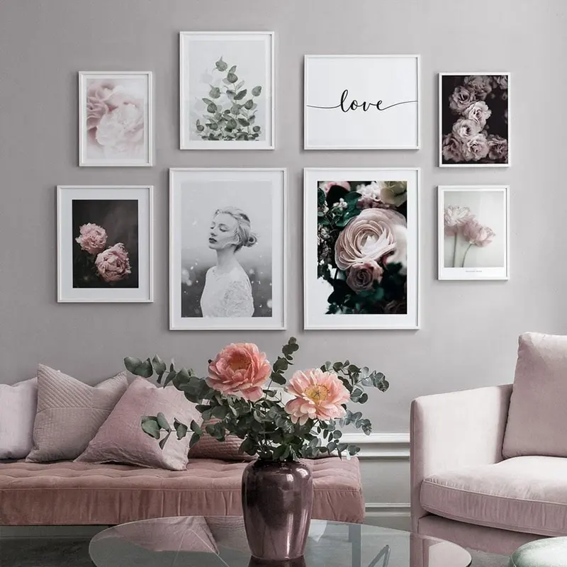 Nordic Figure Poster Flowers Canvas Painting Quote Wall Art Pictures For Living Room Modern Home Decorative Prints On The Wall 1