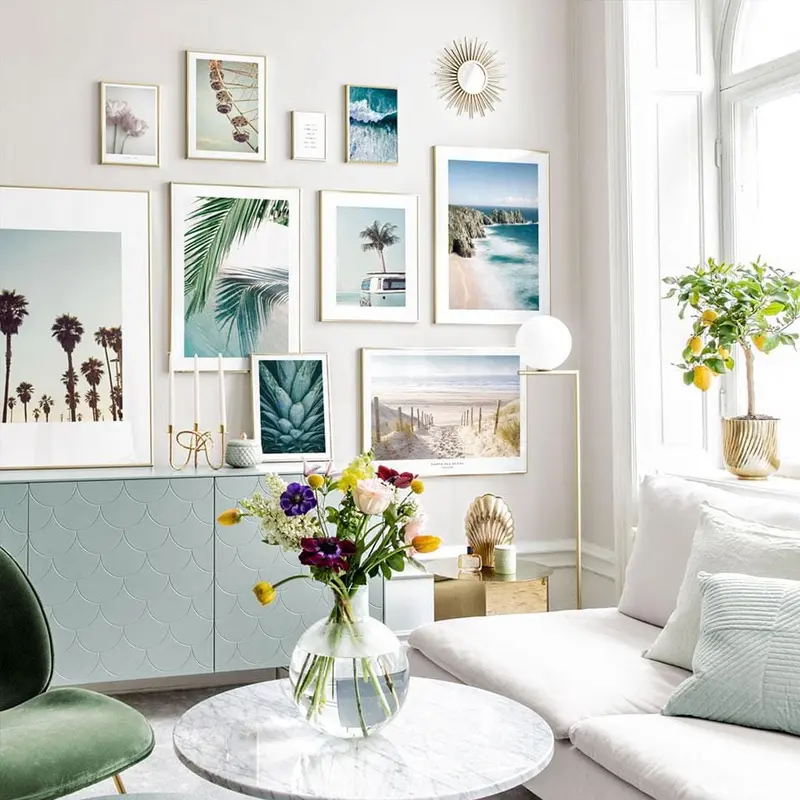 Nordic Palm Poster Seascape Canvas Painting Flowers Wall Art Pictures For Living Room Modern Home Decorative Prints On The Wall 1