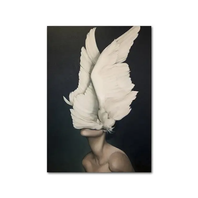 Nude Naked Women Feather Posters And Prints Nordic Figure Canvas Painting Girls Wall Art Flower Pictures For Living Room Bedroom 13