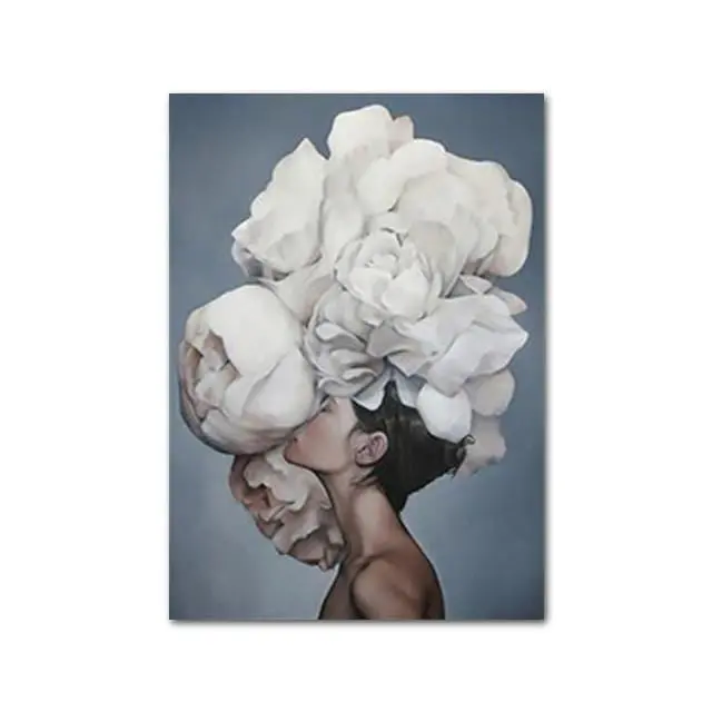 Nude Naked Women Feather Posters And Prints Nordic Figure Canvas Painting Girls Wall Art Flower Pictures For Living Room Bedroom 4