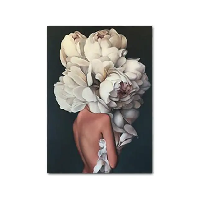 Nude Naked Women Feather Posters And Prints Nordic Figure Canvas Painting Girls Wall Art Flower Pictures For Living Room Bedroom 7