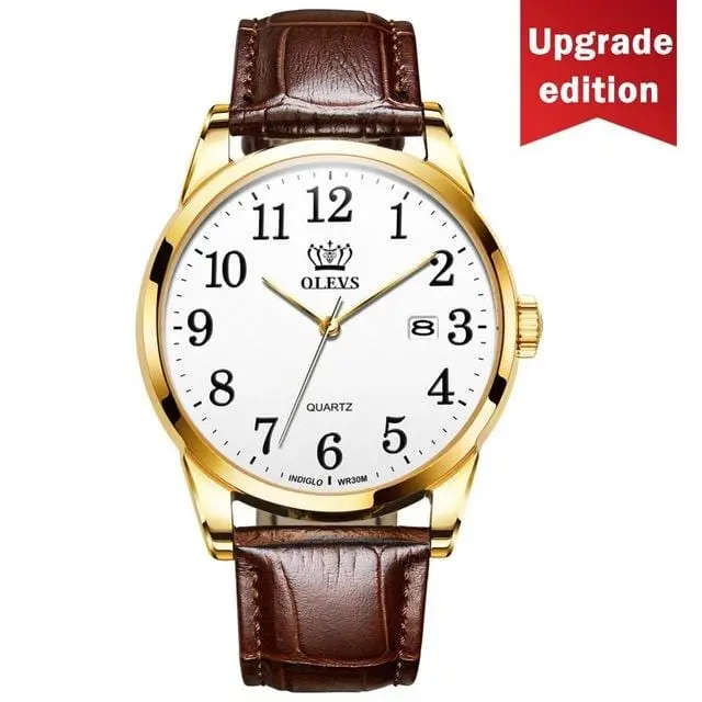Olevs Mens Watches Top Brand Luxury Quartz Wrist Watch Reloj Hombre Fashion Casual Business Leather Men Watch Relogio Masculino 12