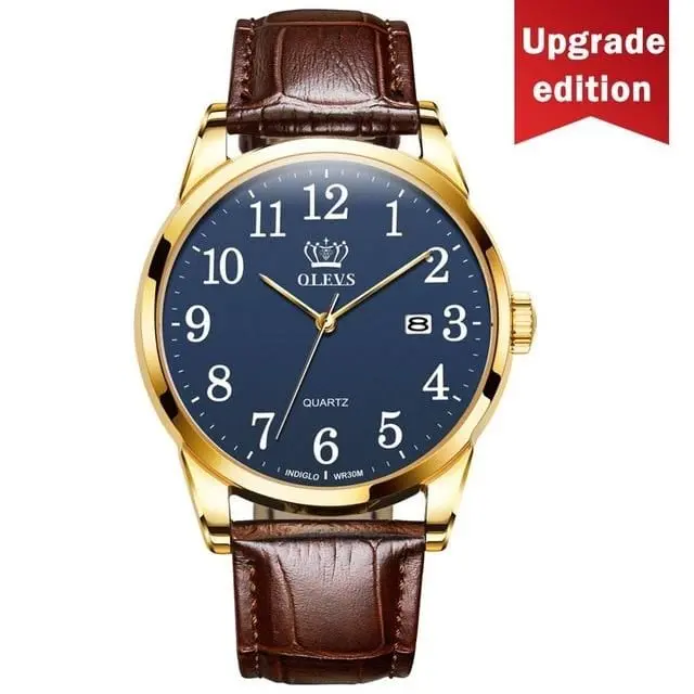 Olevs Mens Watches Top Brand Luxury Quartz Wrist Watch Reloj Hombre Fashion Casual Business Leather Men Watch Relogio Masculino 5