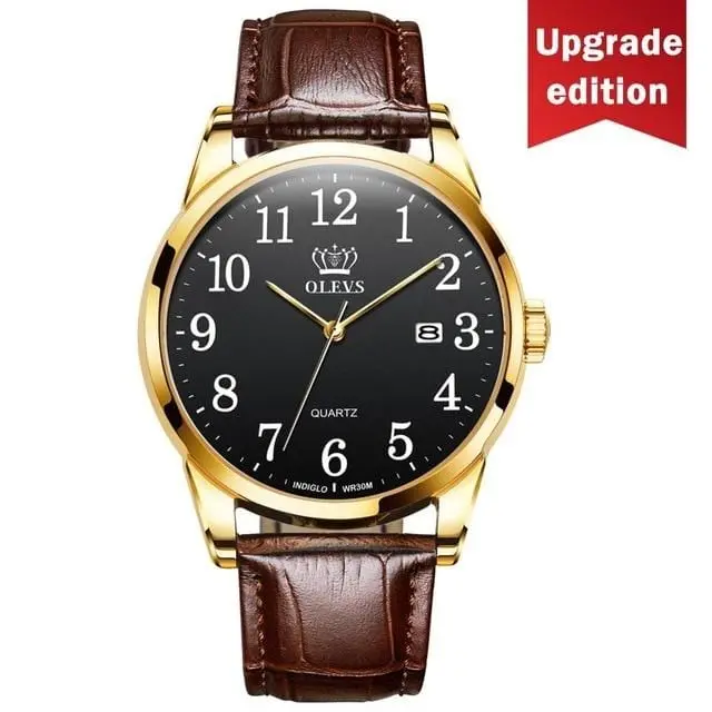 Olevs Mens Watches Top Brand Luxury Quartz Wrist Watch Reloj Hombre Fashion Casual Business Leather Men Watch Relogio Masculino 6