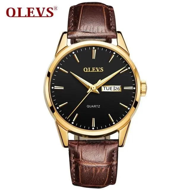 Olevs Mens Watches Top Brand Luxury Quartz Wrist Watch Reloj Hombre Fashion Casual Business Leather Men Watch Relogio Masculino 7