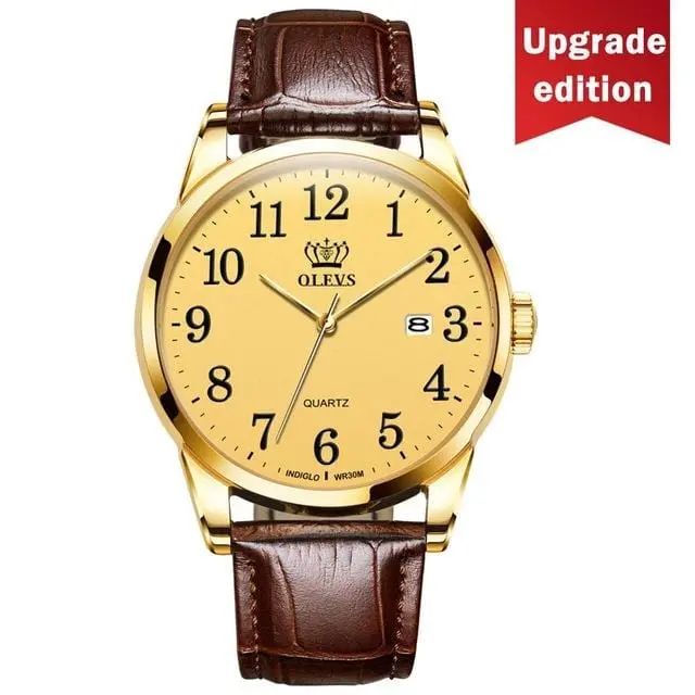 Olevs Mens Watches Top Brand Luxury Quartz Wrist Watch Reloj Hombre Fashion Casual Business Leather Men Watch Relogio Masculino 8