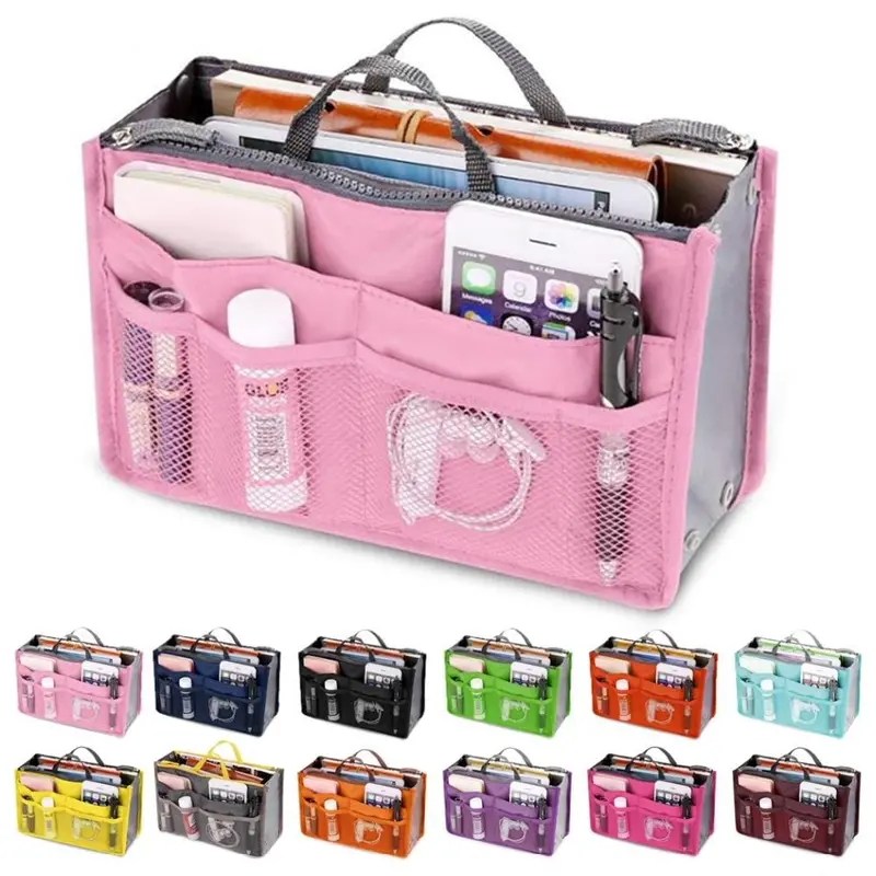Organizer Insert Bag Women Nylon Travel Insert Organizer Handbag Purse Large Liner Lady Makeup Cosmetic Bag Cheap Female Tote 1