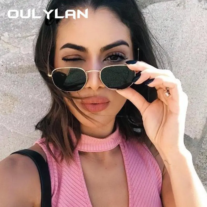 Oulylan Vintage Polygon Sunglasses Women Men Brand Metal Frame Sun Glasses Ladies Uv400 Female Luxury Polygonal Sunglass Male 1