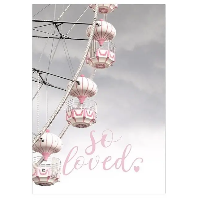 Paris-Inspired Nordic Poster – Pink Petal Cityscape Print for Living Room Walls