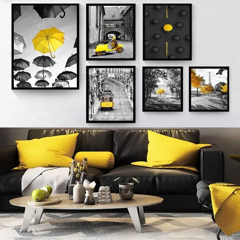Photograph European Landscape Picture Home Decor Nordic Canvas Painting Wall Art Yellow Style Scenery Poster For Living Room 1