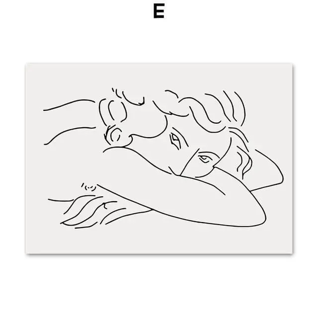 Picasso Matisse Girl Bird Line Drawing Wall Art Canvas Painting Nordic Posters And Prints Wall Pictures For Living Room Decor 2