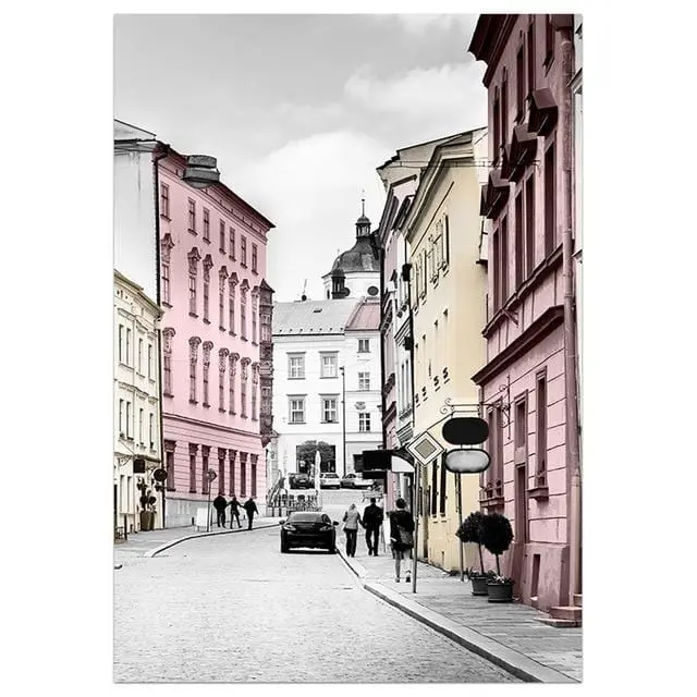 Pink Poster And Print Nordic Paris Landscape Wall Art Ins Style Petal Canvas Painting For Living Room Decoration Home Decor 7