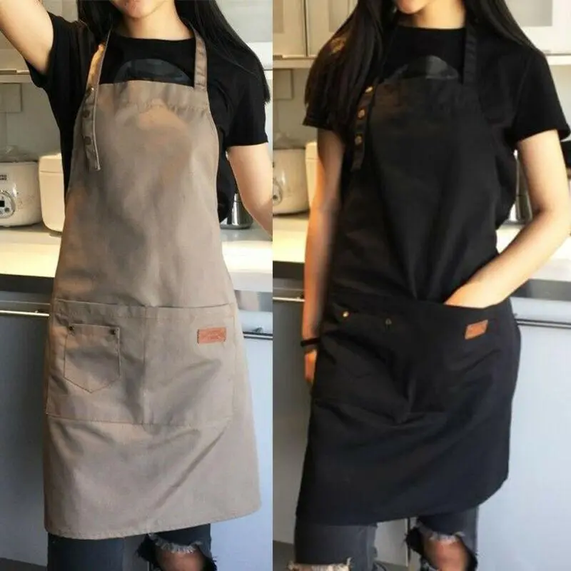 Pure Color Cooking Kitchen Apron For Woman Men Chef Waiter Cafe Shop Bbq Hairdresser Aprons Bibs Kitchen Accessory Dropshipping 1