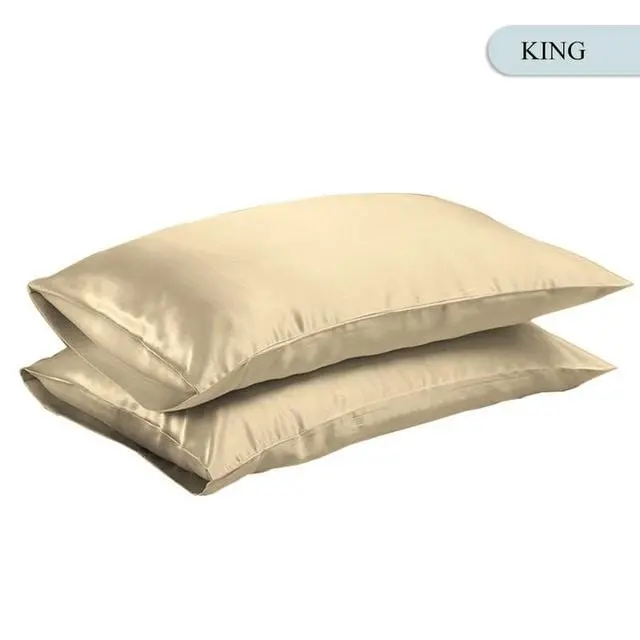 Queen/King Silk Satin Pillow Case Bedding Pillowcase Smooth Home White Black Grey Khaki Sky Blue Pink Sliver 8