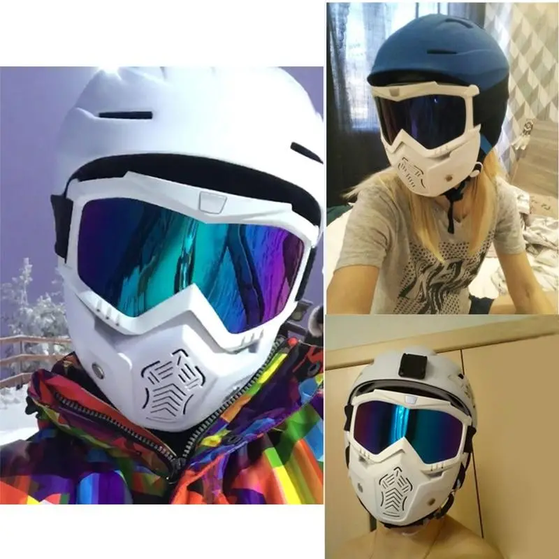 Reedocks Skiing Goggles Modular Mask Detachable Mouth Filter Men Women Ski Snowmobile Snowboard Goggles Snow Winter Ski Glasses 1