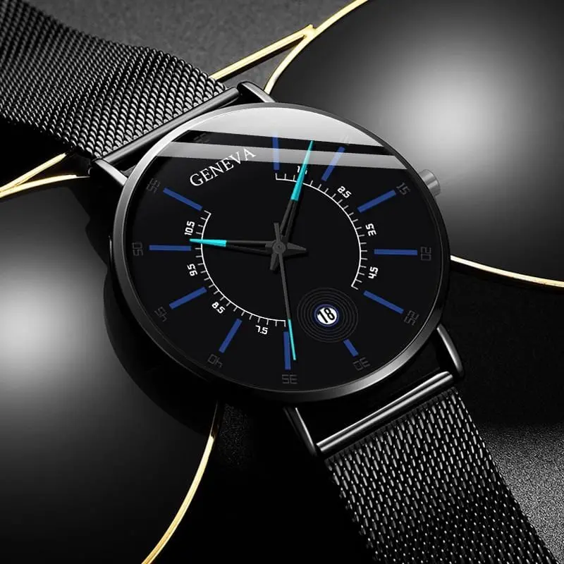Relogio Masculino 2020 Fashion Mens Business Minimalist Watches Luxury Ultra Thin Stainless Steel Mesh Band Analog Quartz Watch 1