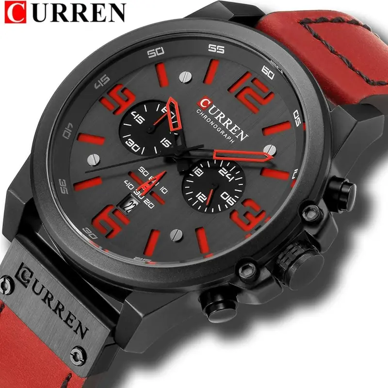 Reloj Hombre 2018 Casual Date Quartz Watches For Men Curren Fashion Leather Sports Men's Wrsitwatch Chronograph Male Watch 1