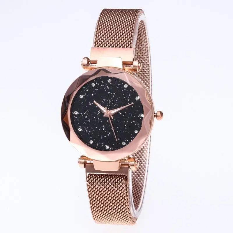 Reloj Mujer Luxury Starry Sky Women Watches Gold Magnetic Mesh Belt Band Watch Women's Fashion Dress Wristwatch Zegarek Damski 1