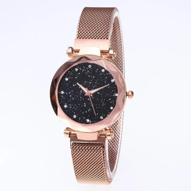Reloj Mujer Luxury Starry Sky Women Watches Gold Magnetic Mesh Belt Band Watch Women's Fashion Dress Wristwatch Zegarek Damski 3