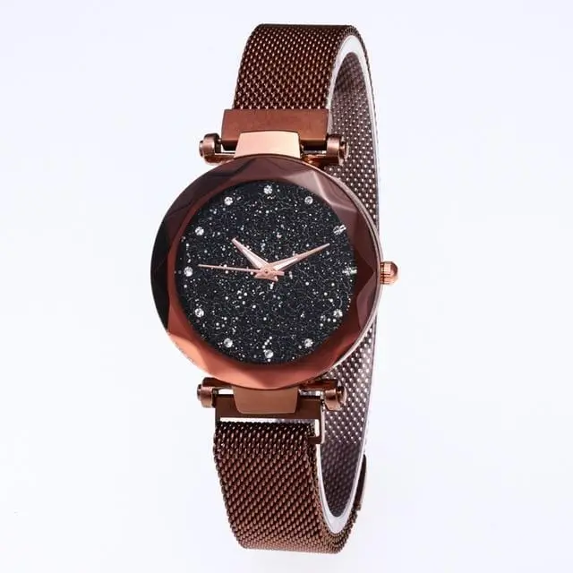 Reloj Mujer Luxury Starry Sky Women Watches Gold Magnetic Mesh Belt Band Watch Women's Fashion Dress Wristwatch Zegarek Damski 5