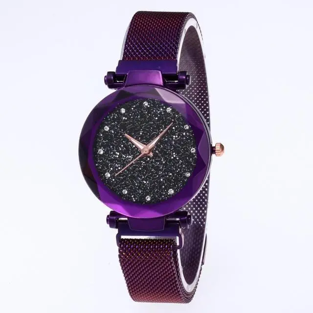 Reloj Mujer Luxury Starry Sky Women Watches Gold Magnetic Mesh Belt Band Watch Women's Fashion Dress Wristwatch Zegarek Damski 6