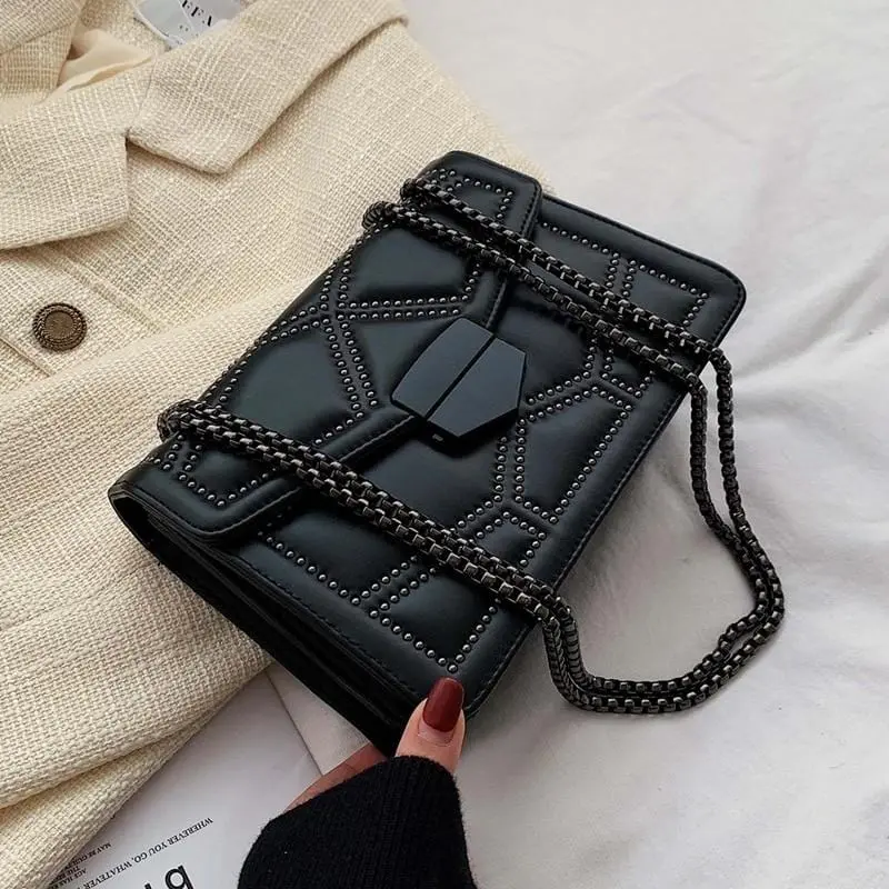Rivet Chain Small Crossbody Bags For Women 2020 Shoulder Messenger Bag Lady Luxury Handbags 1