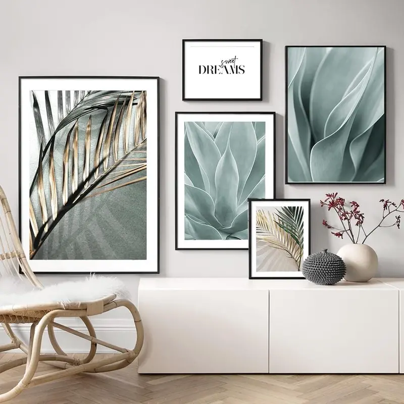 Salon Decoration Palm Leaves Wall Art Canvas Painting Aloe Botanical Posters And Prints Wall Pictures For Living Room Home Decor 1