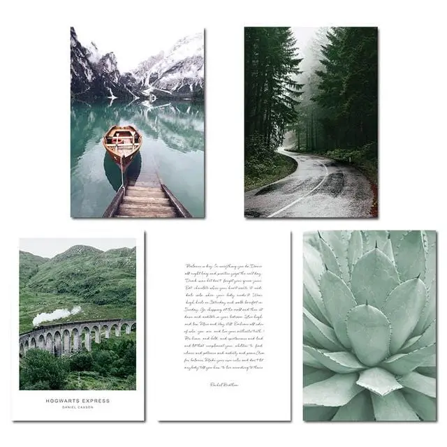 Scandinavian Boat Lake Canvas Poster Nature Nordic Style Landscape Wall Art Print Painting Decorative Picture Living Room Decor 7