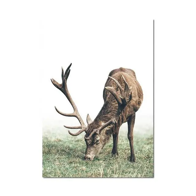 Scandinavian Poster Nordic Style Deer Wood Wall Art Canvas Print Painting Decorative Picture Modern Living Room Decoration 5