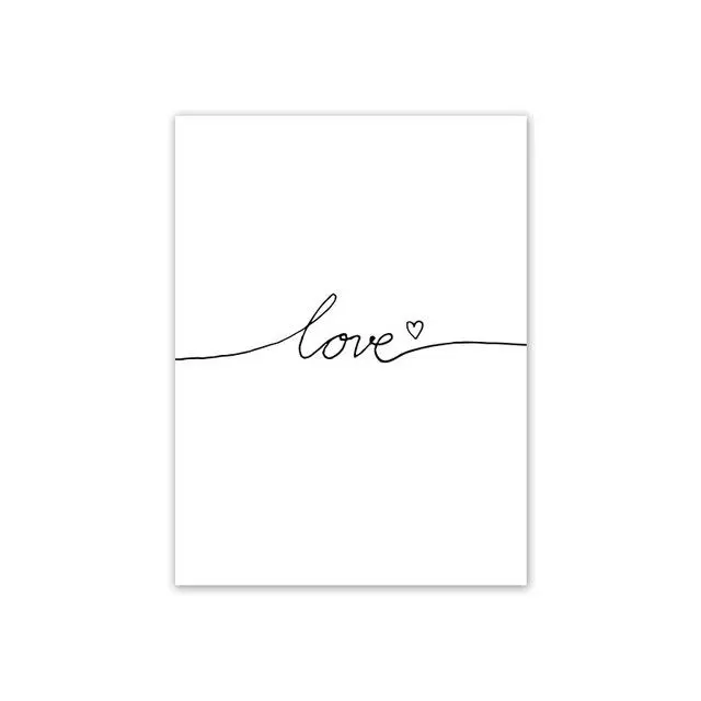 Scandinavian Style Love Poster Black And White Canvas Painting Amore Wall Pictures For Living Room Nordic Decoration Home Art 4