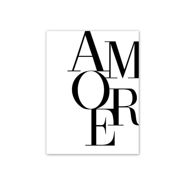 Scandinavian Style Love Poster Black And White Canvas Painting Amore Wall Pictures For Living Room Nordic Decoration Home Art 6