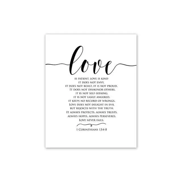 Scandinavian Style Love Poster Black And White Canvas Painting Amore Wall Pictures For Living Room Nordic Decoration Home Art 7