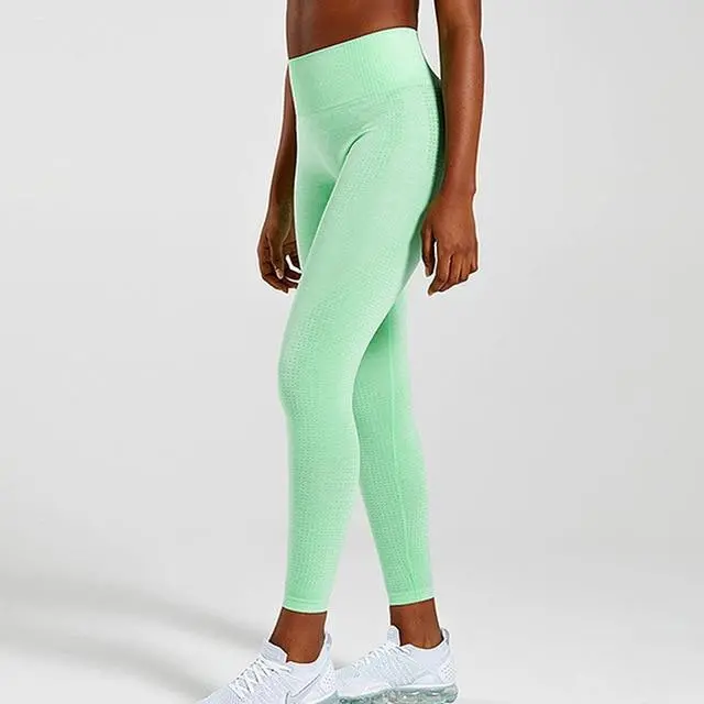 Seamless High-Waisted Push-Up Leggings for Women – Sculpting Yoga & Gym Pants with Energy Design