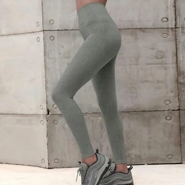 Seamless High-Waisted Push-Up Leggings for Women – Sculpting Yoga & Gym Pants with Energy Design