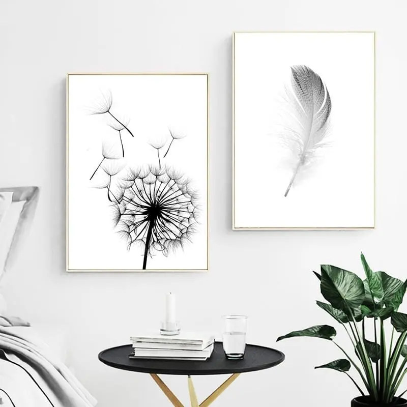 Simple Quotes Hd Wall Art Modular Picture Nordic Style Poster Feather Dandelion Canvas Painting Print Restaurant Home Decoration 1