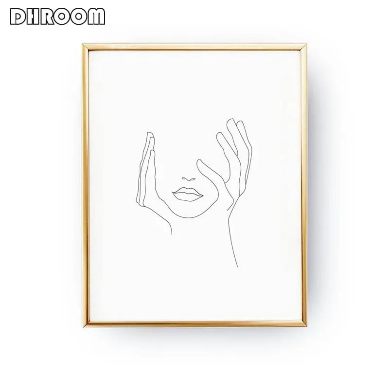 Sketch Wall Art Line Drawing Print Minimalist Simple Fashion Canvas Poster Black White Painting Love Quote Wall Picture Decor 1