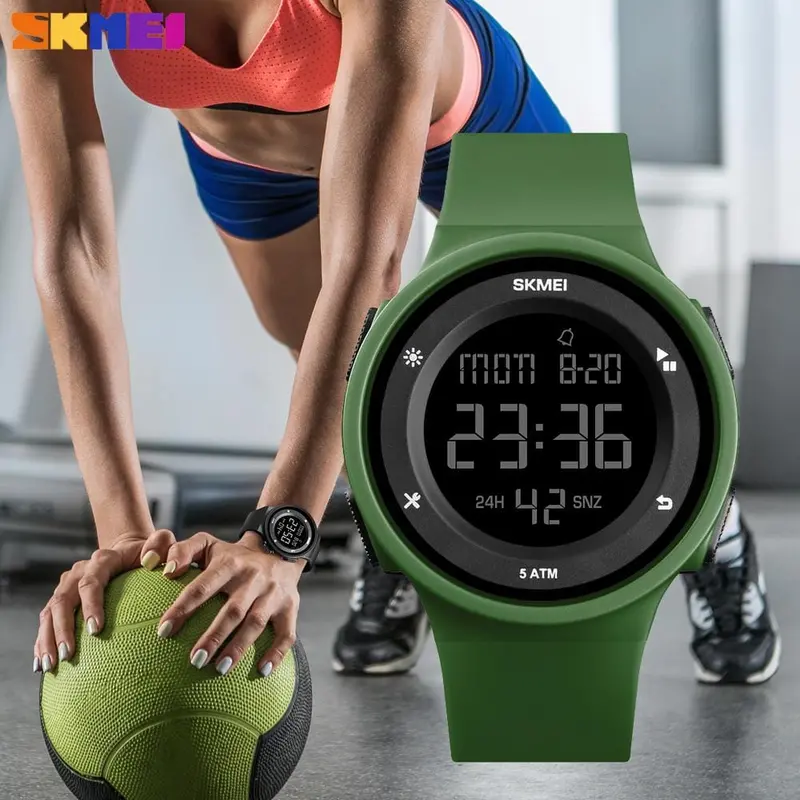 Skmei Women's Outdoor Sports Electronic Watches Luxury Ladies Wristwatch Led Digital 50M Waterproof Clock Watch Relogio Feminino 1