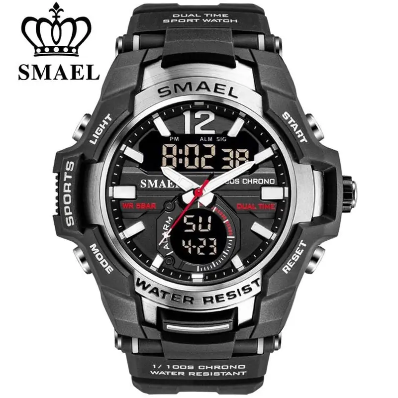 Smael 2020 Men Watches Fashion Sport Super Cool Quartz Led Digital Watch 50M Waterproof Wristwatch Men's Clock Relogio Masculino 1